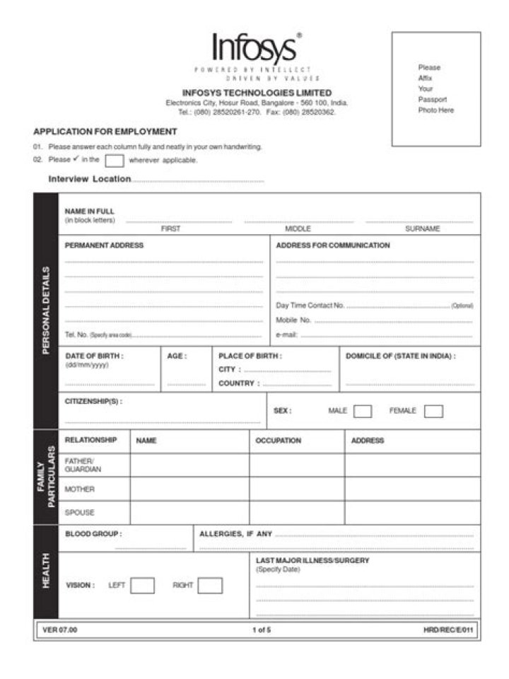 Infosys Application Form 2022 - 2023 Recruitment Form 2022 Online Apply